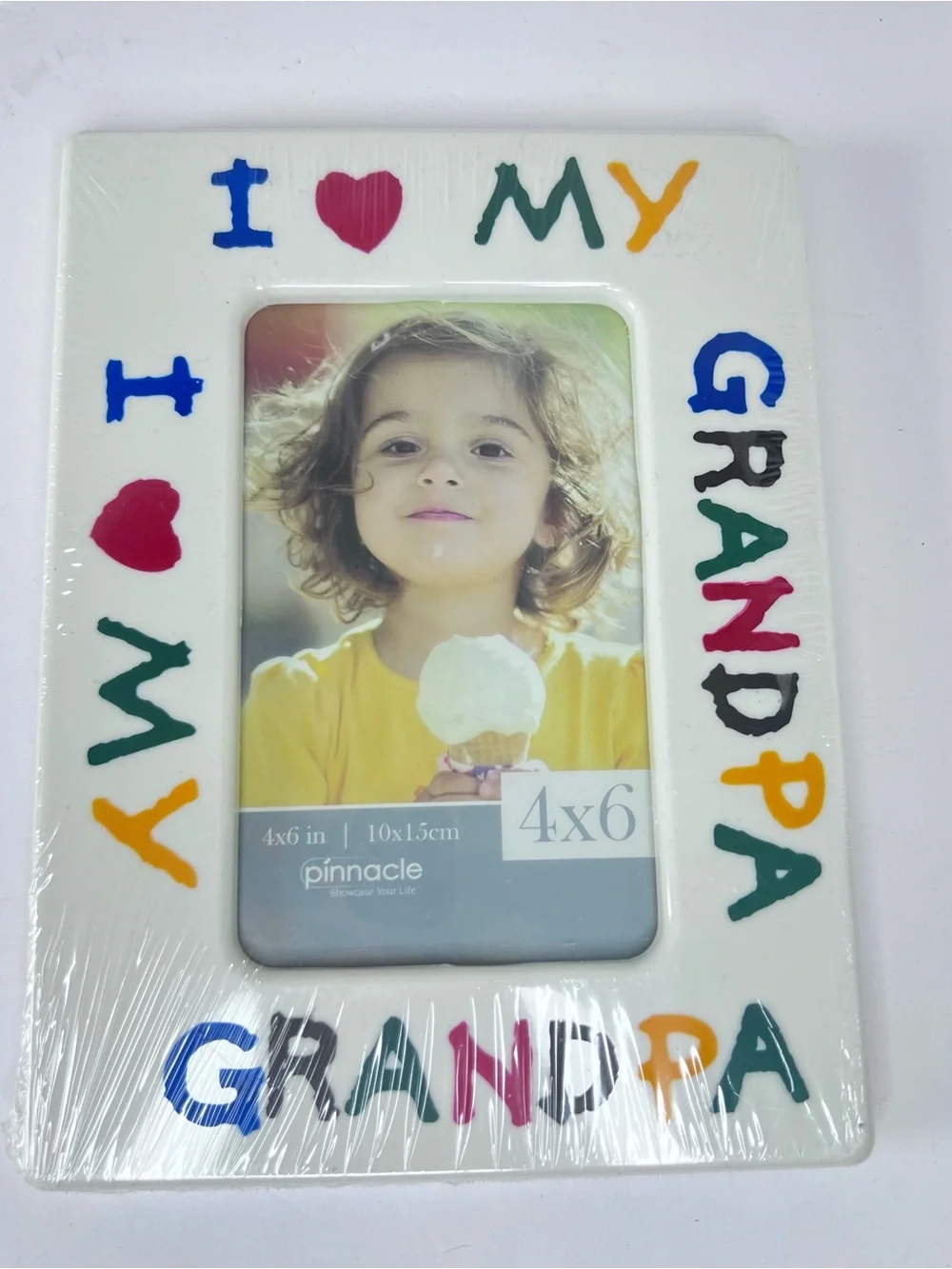 I Love My Grandpa Picture Frame Heart Grandpa Colorful 4 x 6 Photo New Sealed